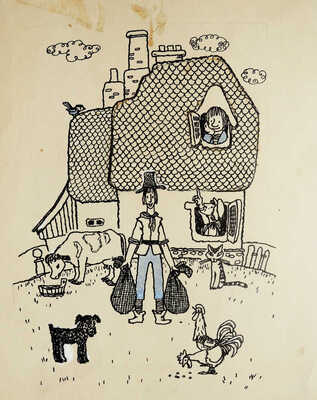 Свободова Наталья Николаевна. Макет из 11 иллюстраций для книги С. Маршака "Дом, который построил Джек" (М.: Малыш, 1969) 